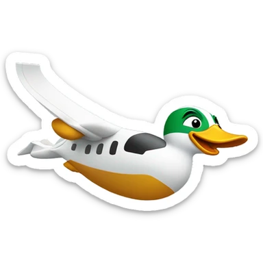 duck flying an airlane sticker