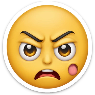 A mix or an angry emoji and eye roll emoji  sticker