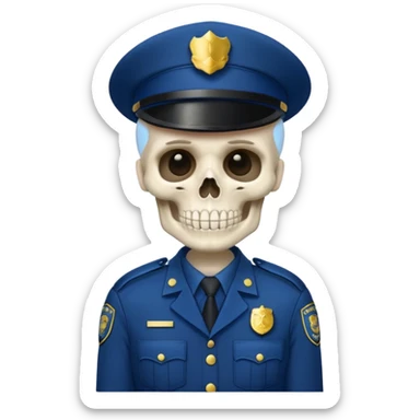 police carsad skeleton sticker