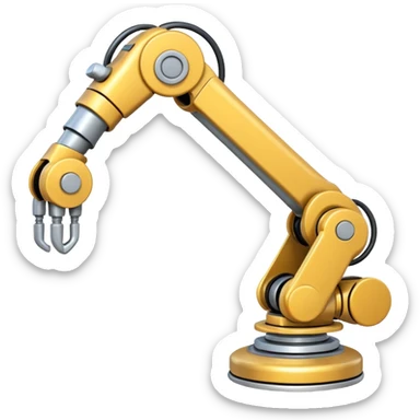 Industrial Arm – Silver robotic arm, gripping tool sticker