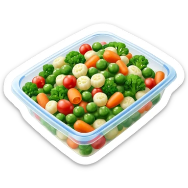 Packaging of frozen veggies mix sticker