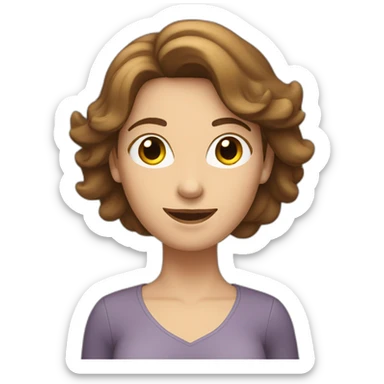 brown hair white woman with arms up sticker