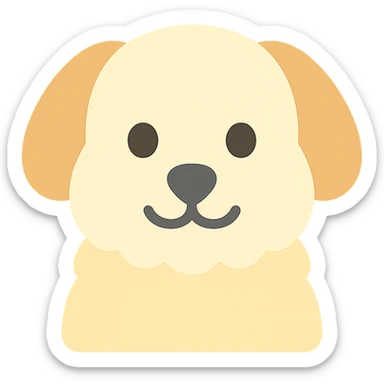 A cute fluffy dog sticker