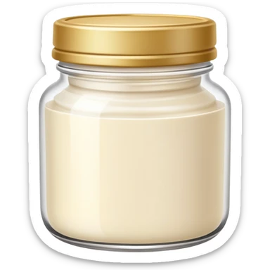 aesthetic opened jar of cream with the lid on side sticker