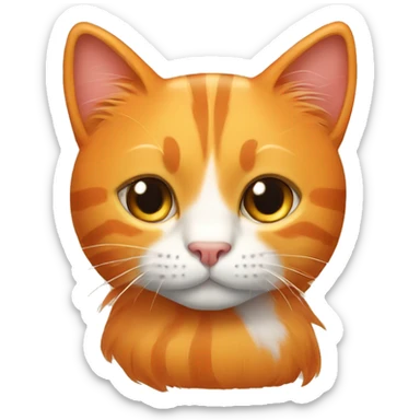 Big orange cat AND small tricolour kitty sticker