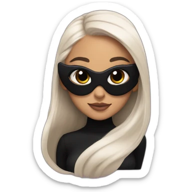 Ariana grande with  black rabbit mask sticker