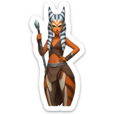 voluptuous ahsoka tano (full body, horns) sticker