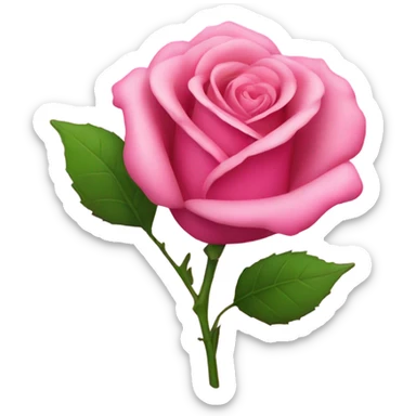 Pink rose and heart sticker