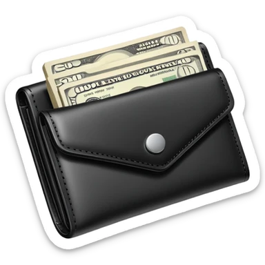 A wallet with money and financial bills, representing financial contribution sticker