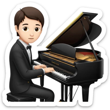 a pianist is playing the piano sticker