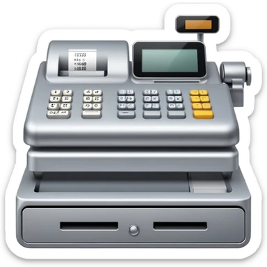 retail cash register with display and buttons sticker