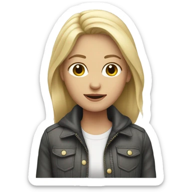 blonde girl with a jack ru sticker