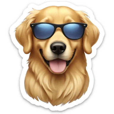 Golden retriever wearing sunglasses  sticker