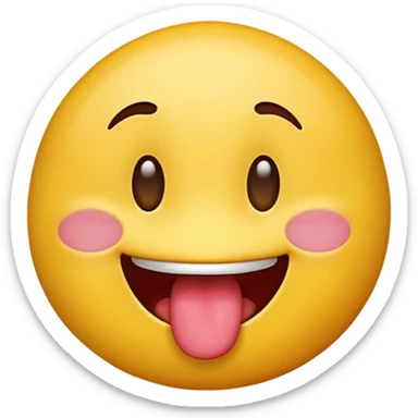 A emoji lf a standard yellow emoji sticking its tongue out and moving it side to side in a flirtatious manner sticker