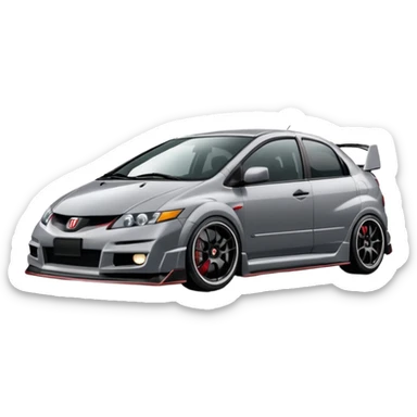 2004 grey Honda civic type r black rims without a spoiler or splitter sticker