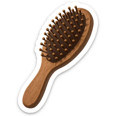 a brown hairbrush, simple, clear details sticker