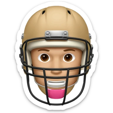 College football player helmet in light tan color  sticker