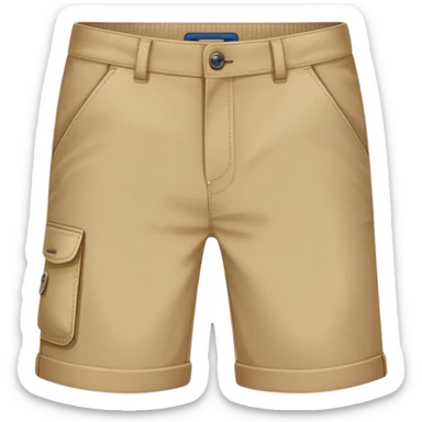 A  short pants emoji, styled like casual shorts that end above the knee. They have a button and zipper closure, side pockets, and a clean, smooth fabric texture. The design is modern and relaxed, perfect for summer or warm weather. sticker