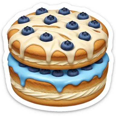 blueberry biscuit with no filling and icing swirl on top sticker