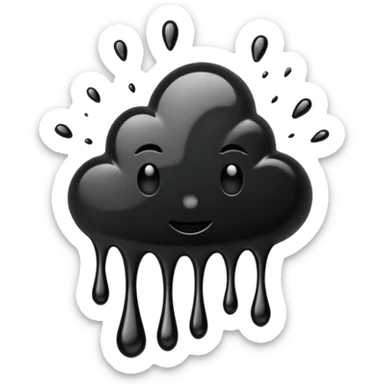 black ink splatter spill sticker