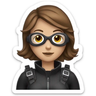 brown haired woman wearing scuba diving equipment sticker