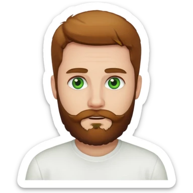 green eyed, white shirt man bearded sticker