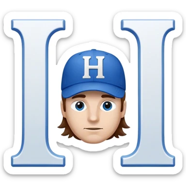 White Man with mid-length brown hair wearing blue baseball hat with the letter H on it sticker