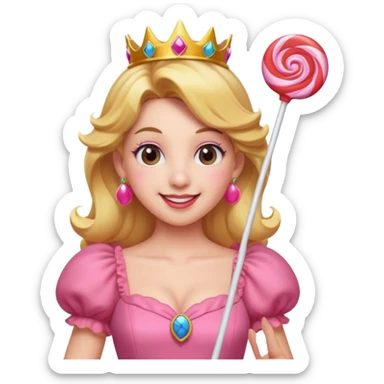 Princess peach with a lollipop sticker
