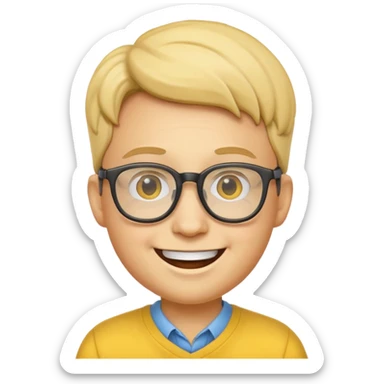 happy nerd emoji sticker