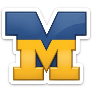 make an emoji of the michigan logo sticker