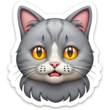 Emoji cat full body hurt and crying sticker