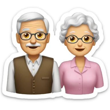 abuelo y abuela pelirroja  sticker