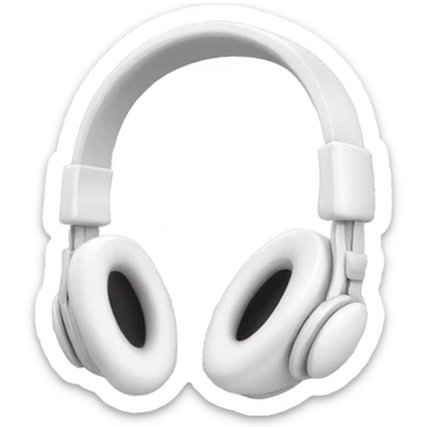 White Headphones with bows on the side sticker