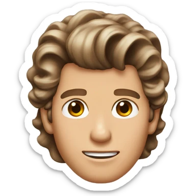Jeff conaway grease with brown hair curled in middle of forehead  sticker
