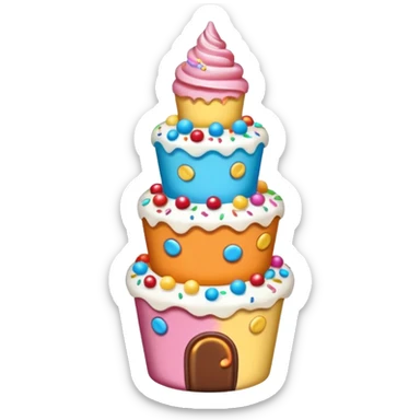 A whimsical tower of mixed treats sticker