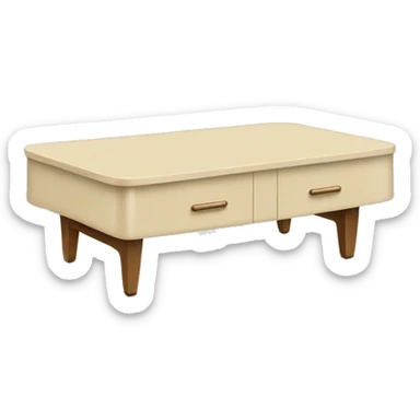Beige vintage coffee table sticker