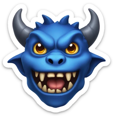 Blue diablo monster sticker