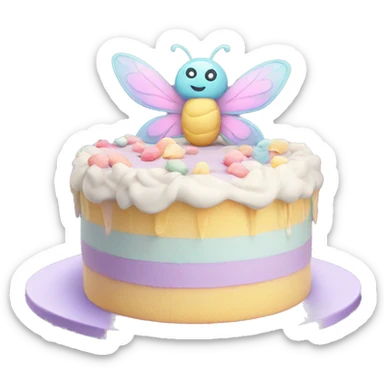 Fairy pastel cake sticker
