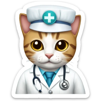 doctor cat wearing a kippah sticker