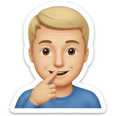 Create an emoji that is picking his nose make it a circle emoji  sticker