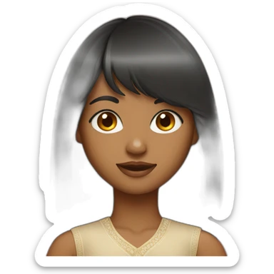 indian girl with bangs hairstyle sticker