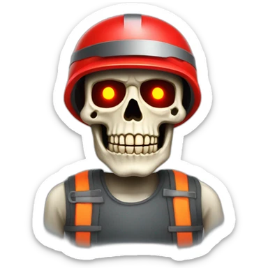 Developer Skeleton skull with red safety helmet sticker