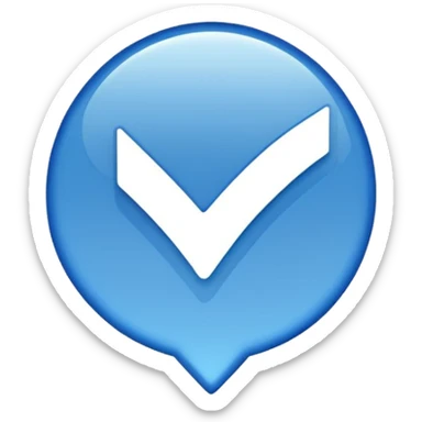 Verified just blue color tick mark with tranparent bg sticker