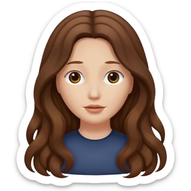 a woman with brown wavy long hair, doesnt have a face, no eyes or lips sticker