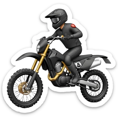 Moto cross noire sticker