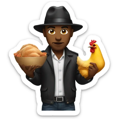 Gangster with chicken sticker