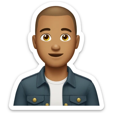 brown buzzcut haired, 25 years old tanned boy sticker