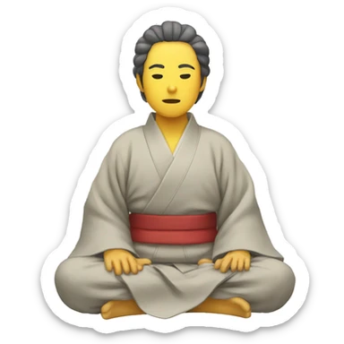 A person sitting japanese seiza sticker