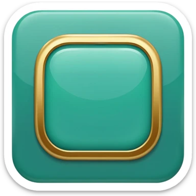 Blank Jade and gold style rounded square icon button sticker