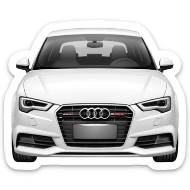 white Audi S3 8V front view detailed headlights sticker